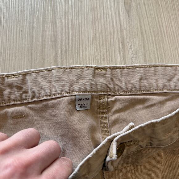 Men's Carhartt Tan Brown Khaki Cargo Utility Rugged Casual Work Pants Sz 36 x 34 - Picture 5 of 9